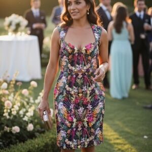 Nicole Miller artelier tropical fruit and fauna dress 8